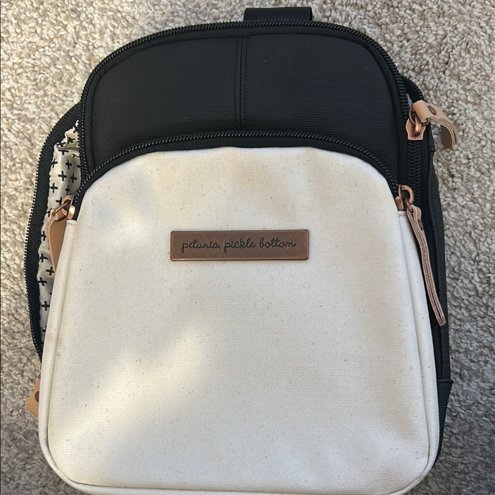 Petunia Pickle Bottom Black and Cream Baby Bag